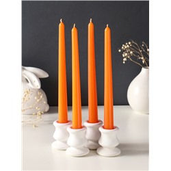 Набор свечей античных, 2.3×24.5 см, 5 ч, 55 г, 4 шт., оранжевый