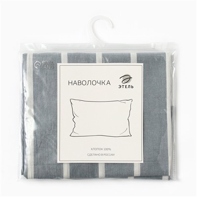 Наволочка «Этель» Blue stripe, 50×70 см, жатый хлопок