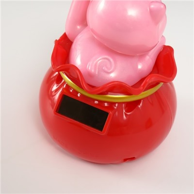 Маятник настольный антистресс «Счастливый кот в денежном мешке», пластик, белый, 7×7×9 см