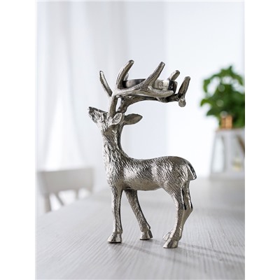 Подсвечник «Лесной олень», 13×7.5×18 см, алюминий
