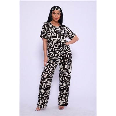 Пижама 20184 (Черный,беж)