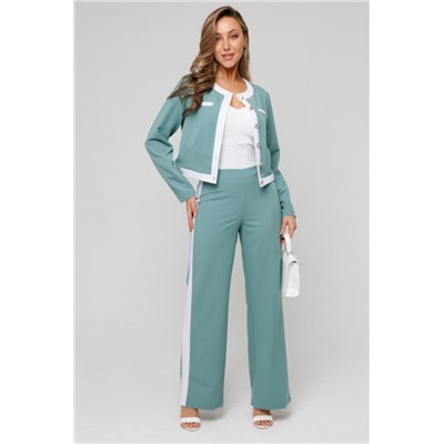 Костюм двойка деловой вечерний 43079 (Зеленый)