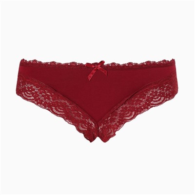 Набор женских трусов слипы (3 шт.), цвет серый/синий/бордовый, размер М (42-44)