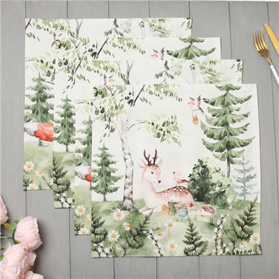 Набор салфеток «Этель. Лесная сказка», 40×40 см, 4 шт.