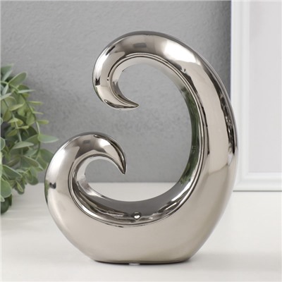 УЦЕНКА Фигурка керамика «Абстракция. Амулет», под серебро, 17×5.5×19 см