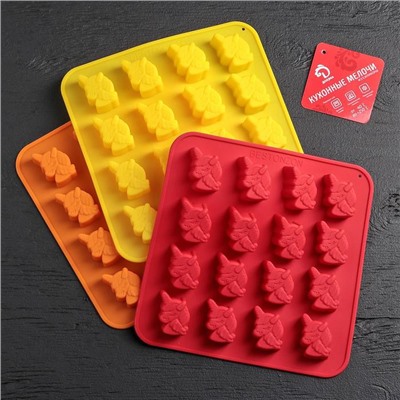 Форма для конфет и шоколада Доляна «Пони», силикон, 18×18×1 см, 16 ячеек, МИКС