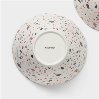 Салатники Magistro Terazzo, 1.4 л, 20×9 см, набор 2 шт., фарфор, белые