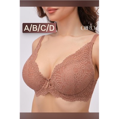 Бюстгальтер кружевной OIRO с пуш-ап ALICE 1032 (Кофе)
