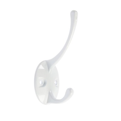 Крючок мебельный ТУНДРА TKd=002 LIGHT, двухрожковый, белый, 4 шт. TMP