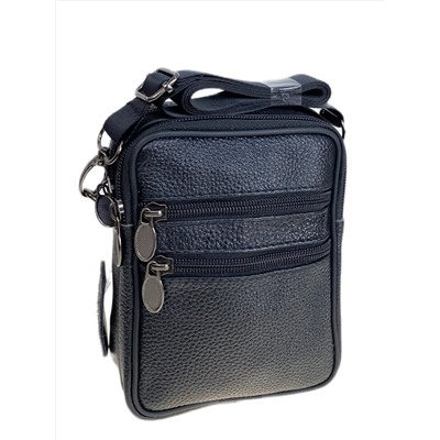 Сумка мужская из натуральной кожи, цвет черный