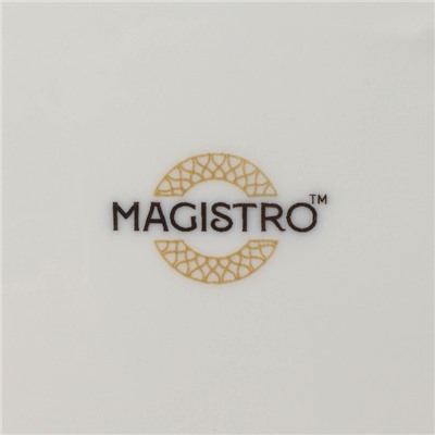Пирожковая тарелка Magistro Kingdom, 21×2.1 см, квадратная, фарфор, белая