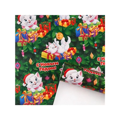 Упаковочная бумага «Кошечка», 70×100 см
