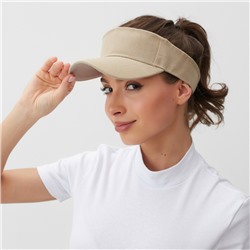 Козырёк женский MINAKU на липучке, размер 58, бежевый