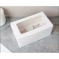 Коробка подарочная складная Белая 13х9x7 см / QR97 /уп 12/420/689432 Капкейк