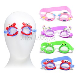 Очки для плавания цветные, в ассортименте, в пакете