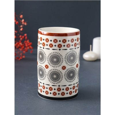 Аромалампа для эфирных масел «Геометрические цветы», керамика, 7.2×7.2×11.6 см