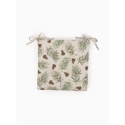 Подушка на стул новогодняя «Этель» Christmas tree, 42×42 см, бежевая