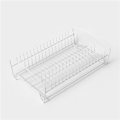 Сушилка для посуды с поддоном, 39×25×12 см, белый