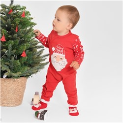 Комбинезон детский «Крошка Я» Happy winter 2, рост 68-74 см, красный