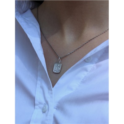 Подвеска религиозная из родированного серебра - святой Николай Чудотворец 925 пробы К3-518р