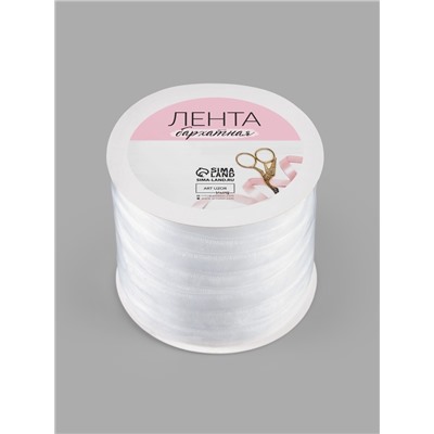 Лента бархатная, 10 мм, 18±1 м, белая №01