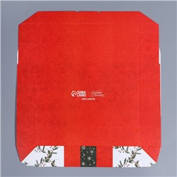 Коробка складная новогодняя «Ретро почта», 20 х 20 х 4 см