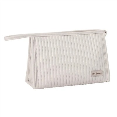 Kristaller Косметичка женская Love peace rectangular стёганая, белый 25009