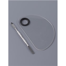 Набор для макияжа, 2 предмета: палитра, спатула, цвет серебристый