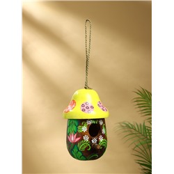 Подвесной декор «Скворечник-грибок», 22×15×15 см, дерево, зелёный