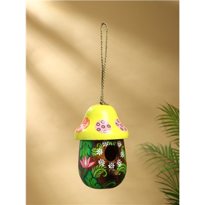 Подвесной декор «Скворечник-грибок», 22×15×15 см, дерево, зелёный