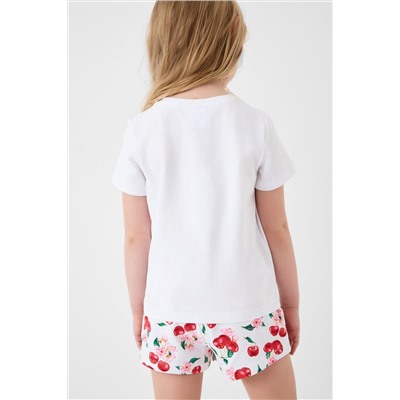 Комплект трикотажный для девочек: фуфайка (футболка), шорты PLAYTODAY, 1242844