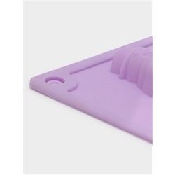 Форма для конфет и шоколада новогодняя Доляна «Ёлочки - иголочки», силикон, 30×17.3×1.3 см, 15 ячеек, сиреневая