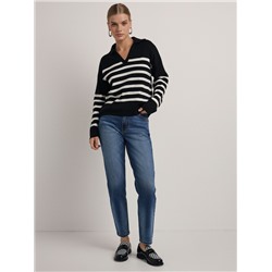 Вязаные джемперы CONTE Джемпер-поло объемного силуэта из пряжи с шерстью LDK 2390