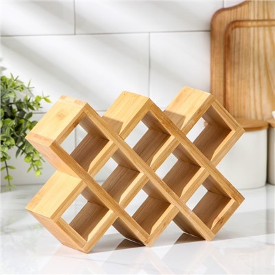 Подставка для бутылок вина Доляна, 24.5×17×6.2 см, бамбук