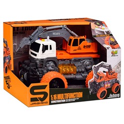 Машина "МегаБур" 1:16 (свет, звук) в коробке (цвет оранжевый)