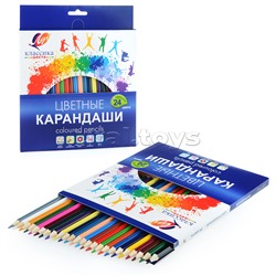 Карандаши цветные шестигранные 24 цв. "Классика" (деревянные)