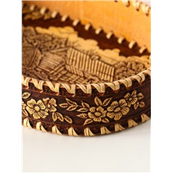 Сухарница овальная «Деревенька», 23.5×16×5×4.5 см, береста