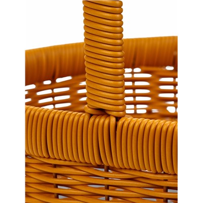 Корзина плетёная для хранения, 34×27×13 см, ручка h=20 см, коричневая