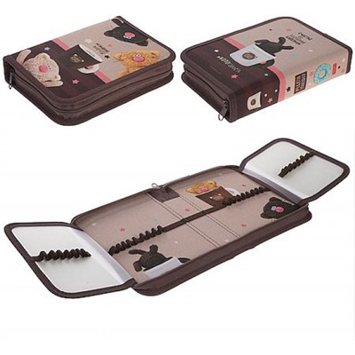 Пенал 2-х ств. 200х140 мм "Кофейные коты" с двумя откидными планками (093856) 74304 Хатбер