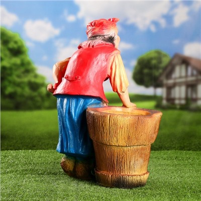 Декоративное кашпо из гипса «Бабка-ёжка», 1.35 л, 24×24×53 см