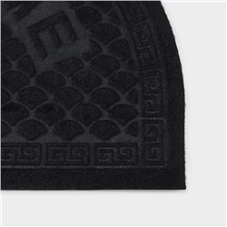 Коврик придверный Доляна «Спираль», полукруглый, влаговпитывающий, без окантовки, 38×58 см, цвет МИКС