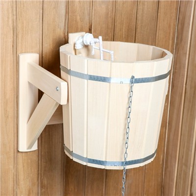 Обливное устройство для бани, 15 л, липа, с переливным устройством