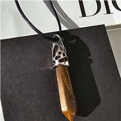 Кулон со шнурком из натурального камня горный Тигровый глаз, 1048, арт.218.225