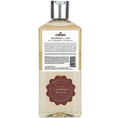 Cremo, All Season, Body Wash, No. 8, Bourbon & Oak, 16 fl oz (473 ml)