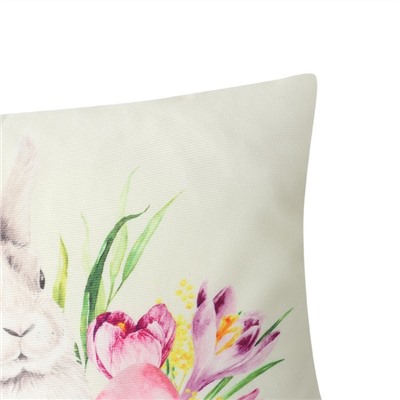 Наволочка декоративная Этель«Пасхальный кролик» 40×40 см, полиэстер, велюр