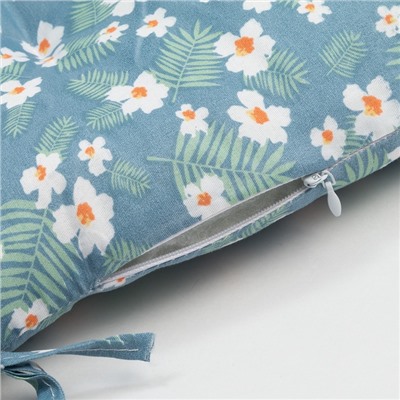 Сидушка на стул «Этель. Райские цветы», 40×40 см, синяя, 100% п/э