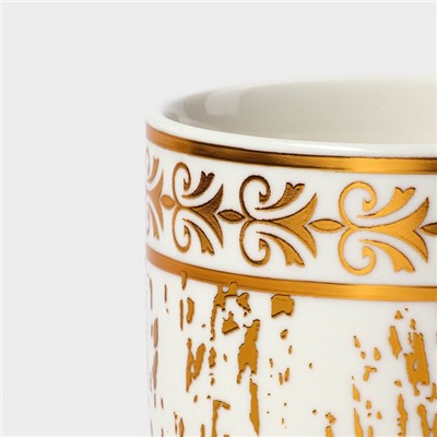 Конфетница «Gold. Птичка», 220 мл, 8×21 см, керамика, цвет белый