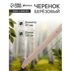 Черенок берёзовый, d=40 мм, длина 120 см, высший сорт, Greengo
