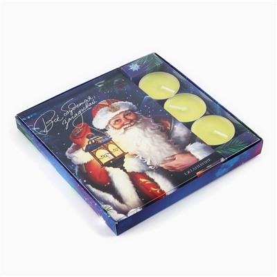 Подарочный набор новогодний, ежедневник и чайные свечи «Всё сбудется загадывай»