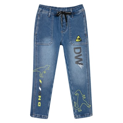 Брюки текстильные джинсовые утепленные флисом для мальчиков